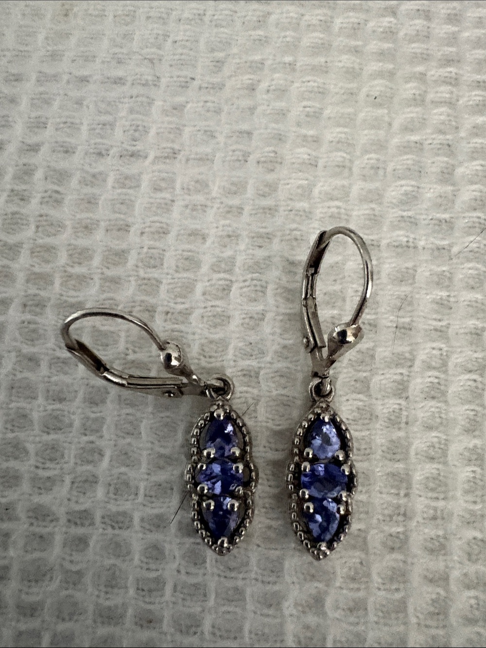 Sterling Silver Tanzanite  Drop Earrings - Elegant Women's Jewelry